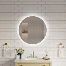 32" Round Frameless LED Bathroom Vanity Mirror, Dimmable & Anti-Fog, Frontlit & Backlit, Wall Mounted