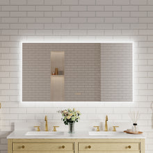 55 in. W x 30 in. H Frameless LED Frontlit & Backlit Bathroom Vanity Mirror, Dimmable & Anti-Fog, Wall Mounted