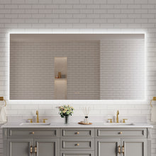 84 in. W x 42 in. H Frameless LED Frontlit & Backlit Bathroom Vanity Mirror, Dimmable & Anti-Fog, Wall Mounted