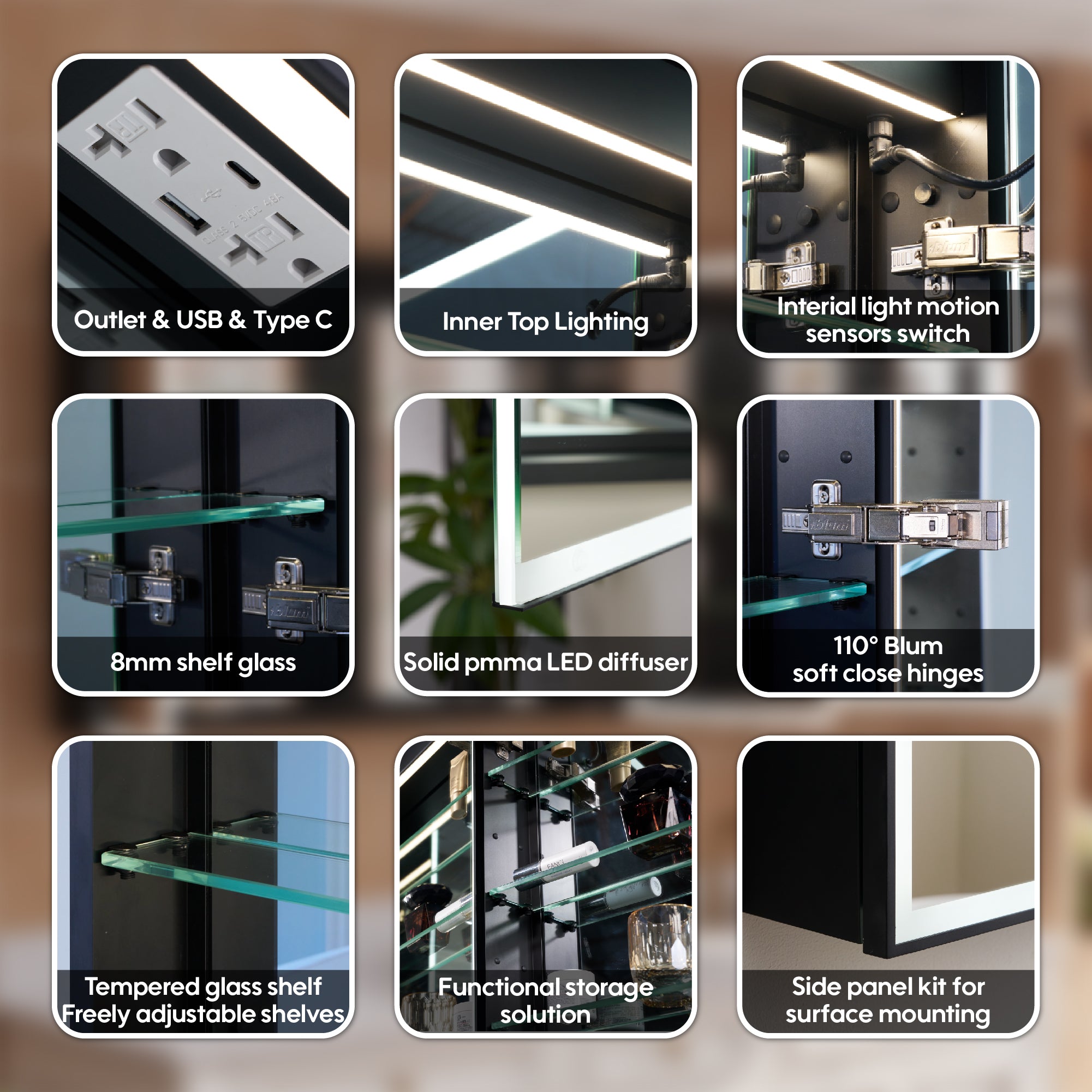 60 in. x 30 in. Black Aluminum Medicine Cabinet with Mirror and LED Light