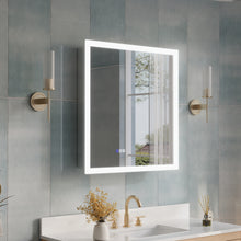30 x 32 Inch LED Lighted Anti-fog Medicine Cabinet with Mirror, 3X Magnifier, Surface or Recess Mount