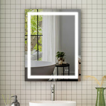 28 in. W x 36 in. H Rectangular Frameless Anti-Fog Lighted Bathroom Mirror in Aluminum