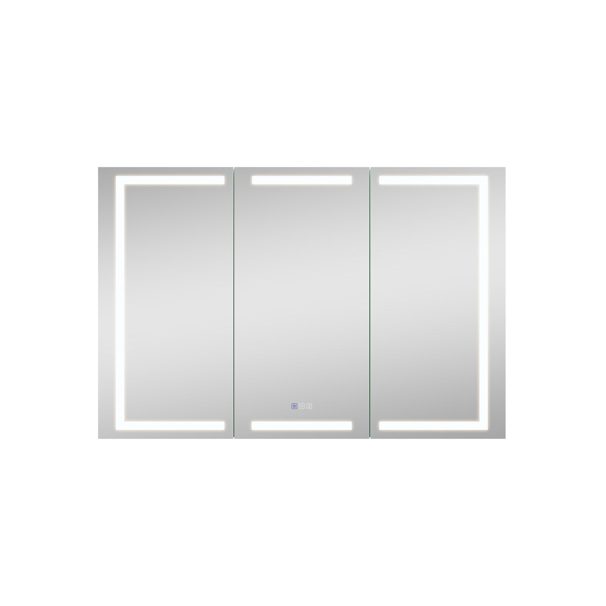 54 in. x 36 in. Aluminum LED Bathroom Medicine Cabinet with Anti-Fog, Dimmable Lighting, Outlet, Surface or Recessed Mount