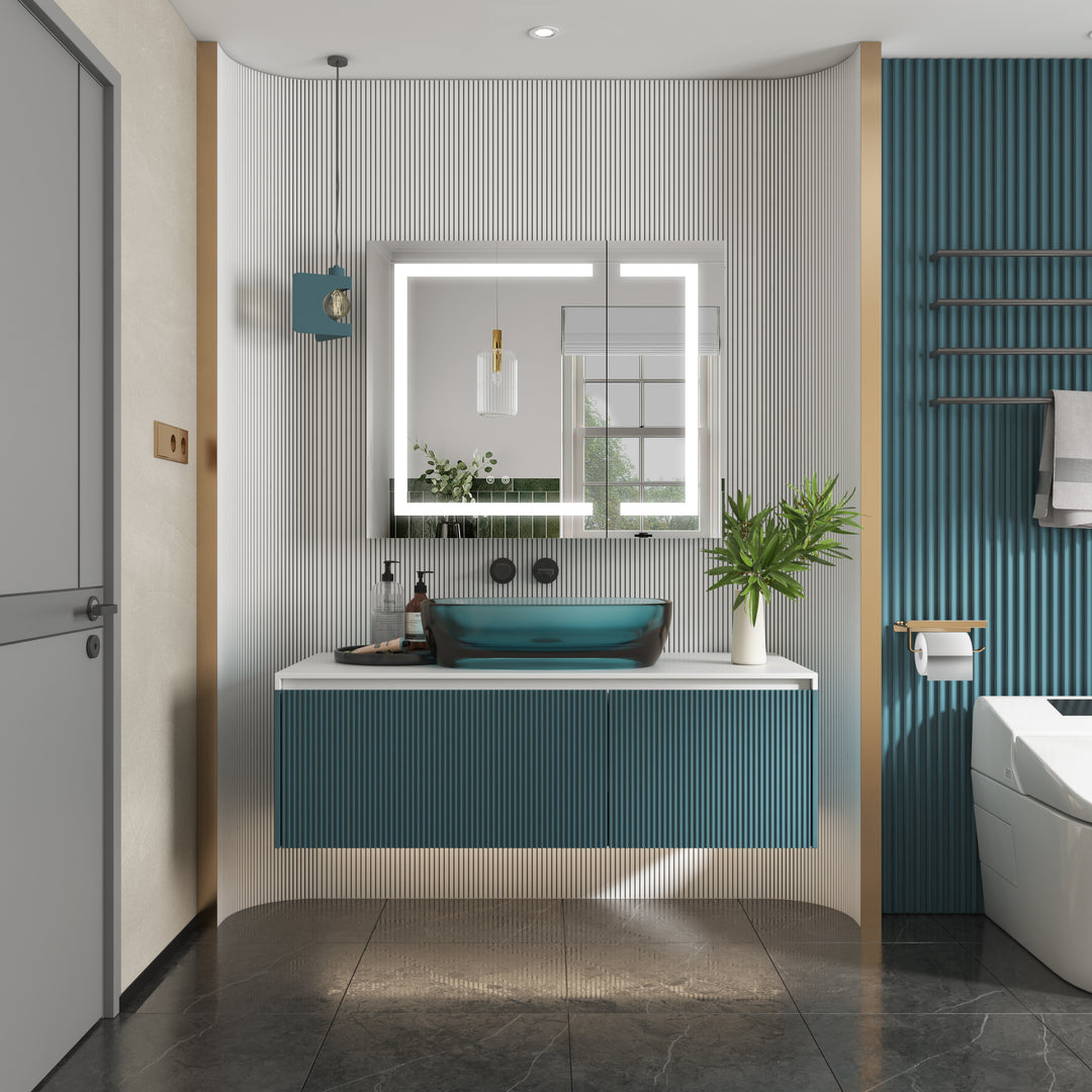 36" x 30" LED Lighted Surface/Recessed Mount Aluminum Mirror Medicine Cabinet Anti-Fog Dimmable with Outlet