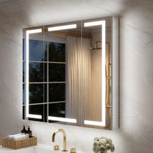 42 in. x 36 in. Aluminum LED Bathroom Medicine Cabinet with Anti-Fog, Dimmable Lighting, Outlet, Surface or Recessed Mount