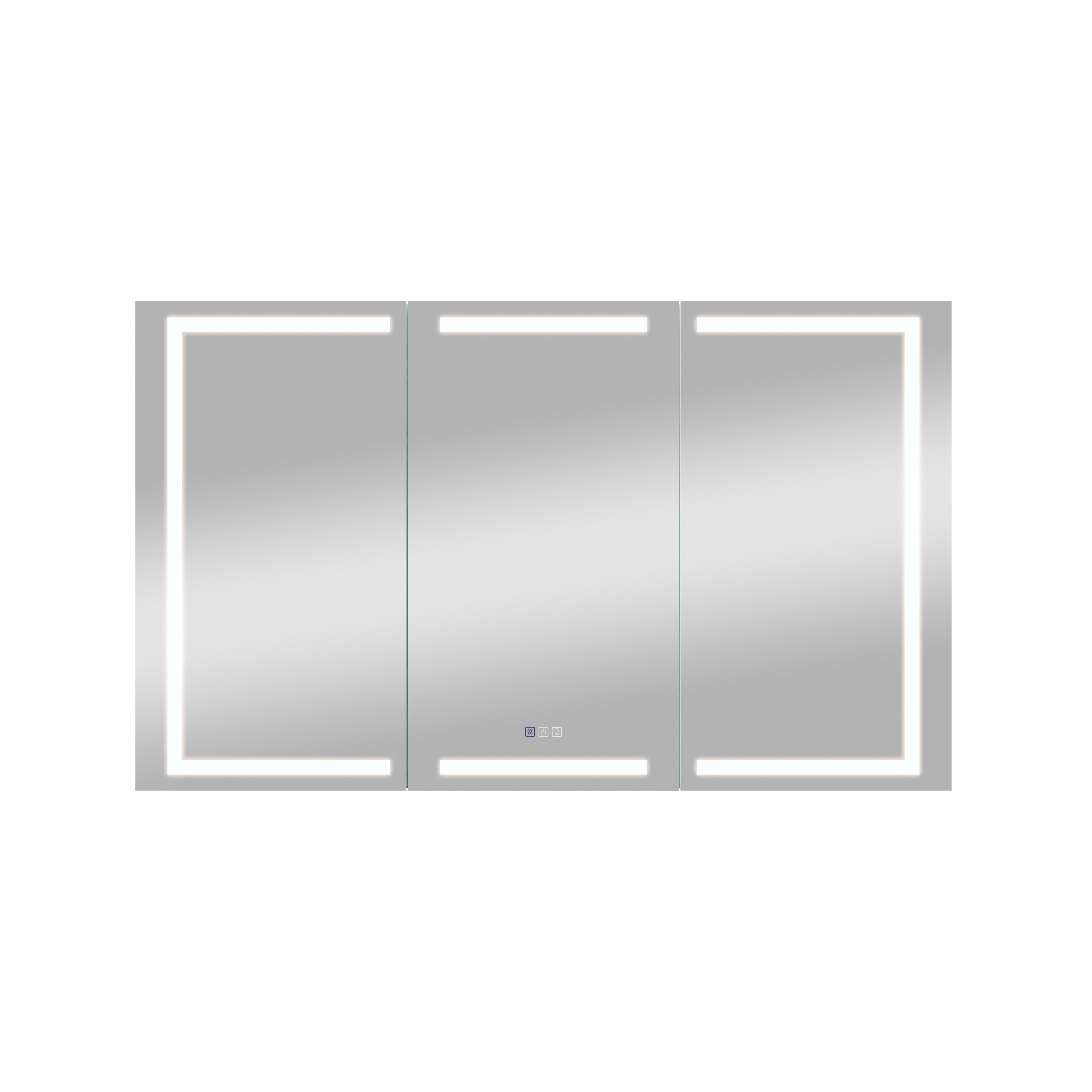 60 in. x 36 in. Aluminum LED Bathroom Medicine Cabinet with Anti-Fog, Dimmable Lighting, Outlet, Surface or Recessed Mount