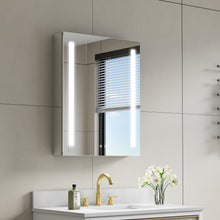 24 in. x 30 in. LED Lighted Surface/Recessed Mount Mirror Medicine Cabinet with Outlet left Side