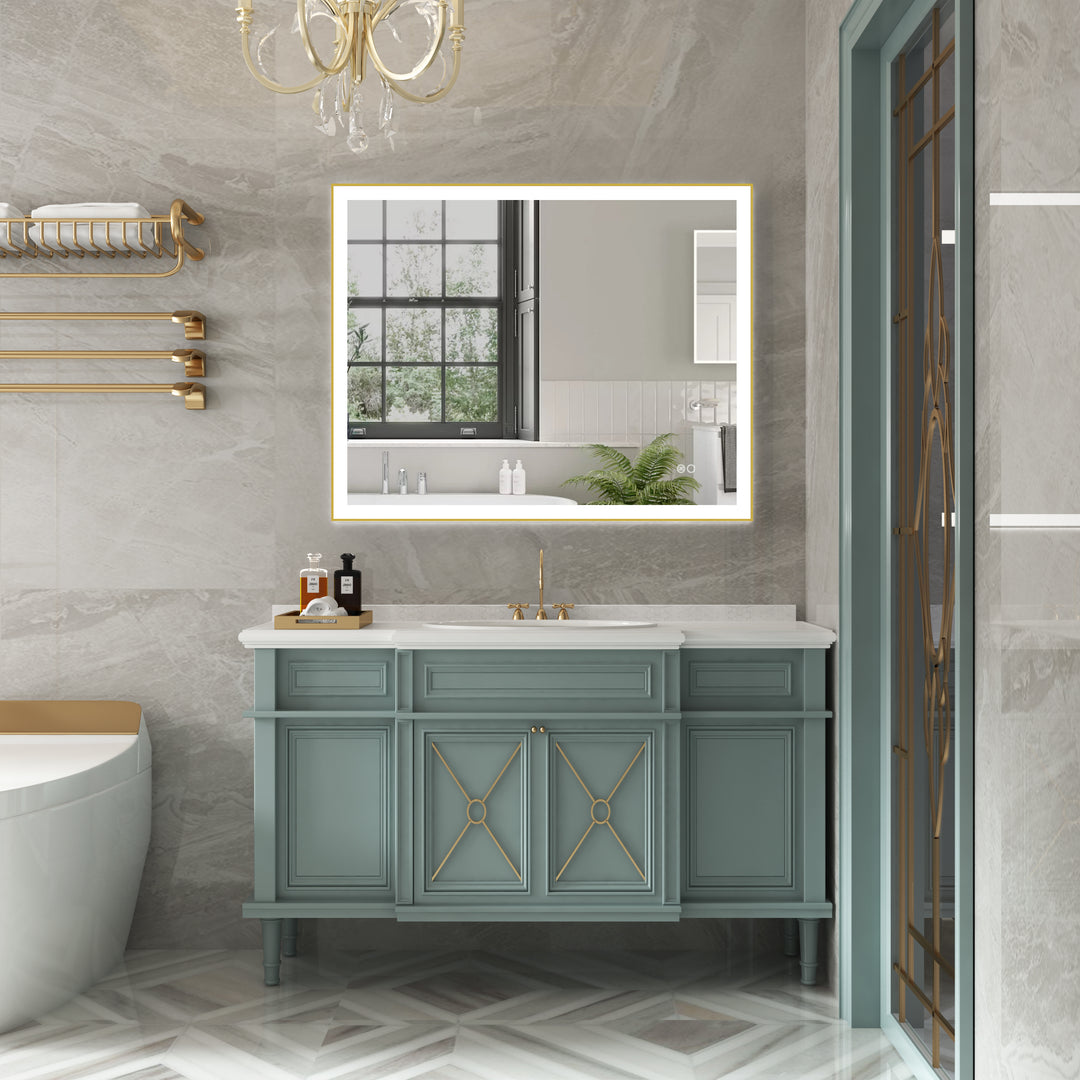 40 in. W x 32 in. H Aluminium Framed Rectangular LED Light Bathroom Vanity Mirror