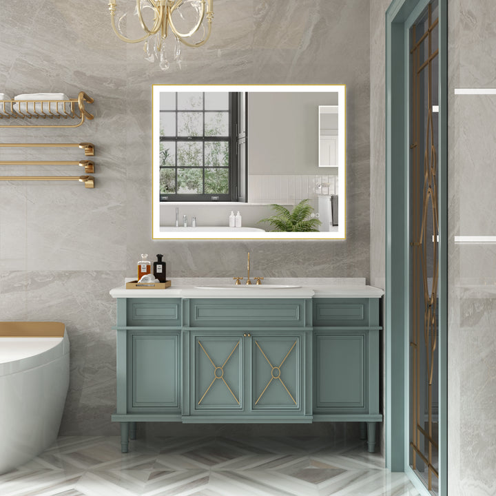 40 in. W x 32 in. H Aluminium Framed Rectangular LED Light Bathroom Vanity Mirror