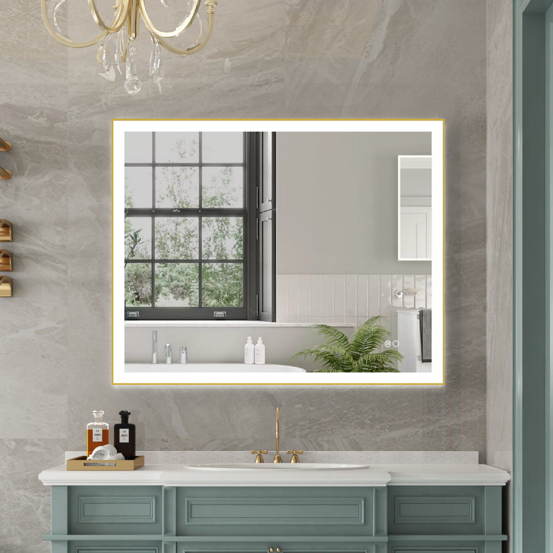 40 in. W x 32 in. H Aluminium Framed Rectangular LED Light Bathroom Vanity Mirror