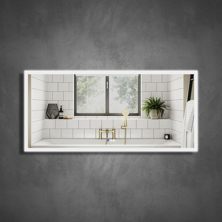 60 in. W x 28 in. H LED Light Mirror Rectangular Fog Free Frameless Bathroom Vanity Mirror