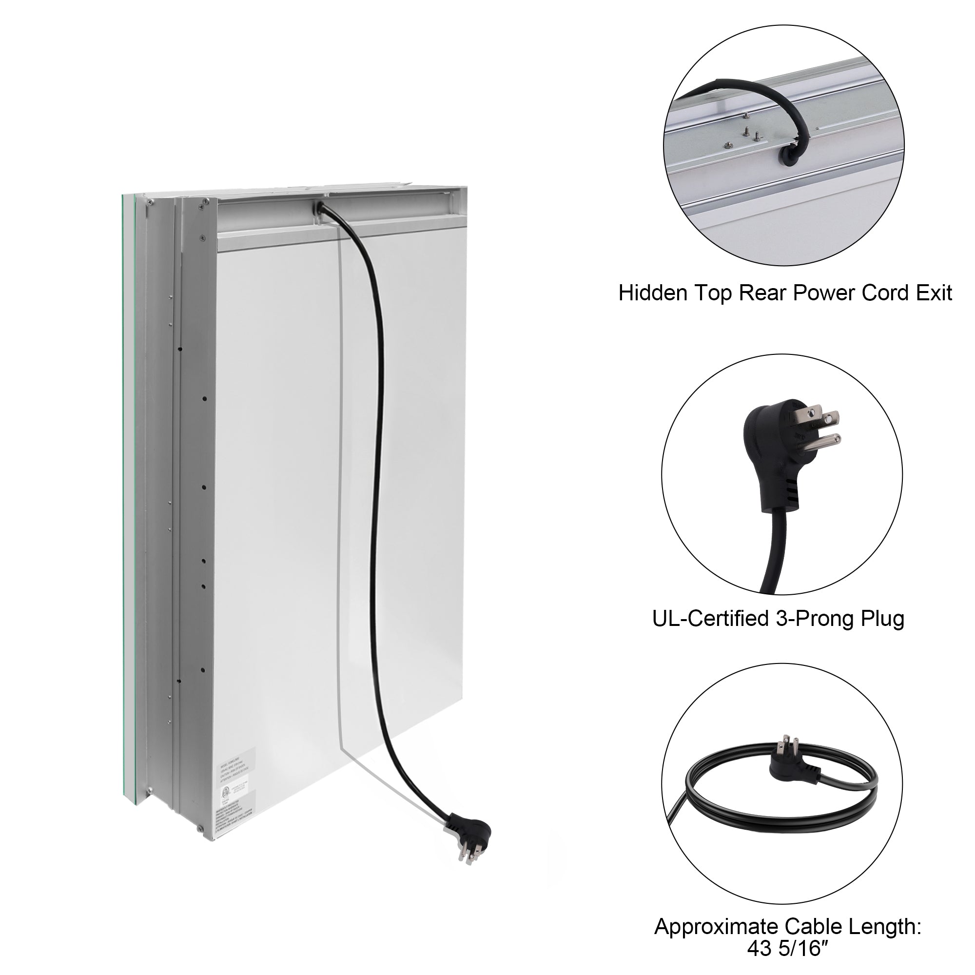 2-Pack 24" x 30" LED Medicine Cabinet with Mirror, Recessed or Surface Mount, Left/Right Hinge, Rectangular