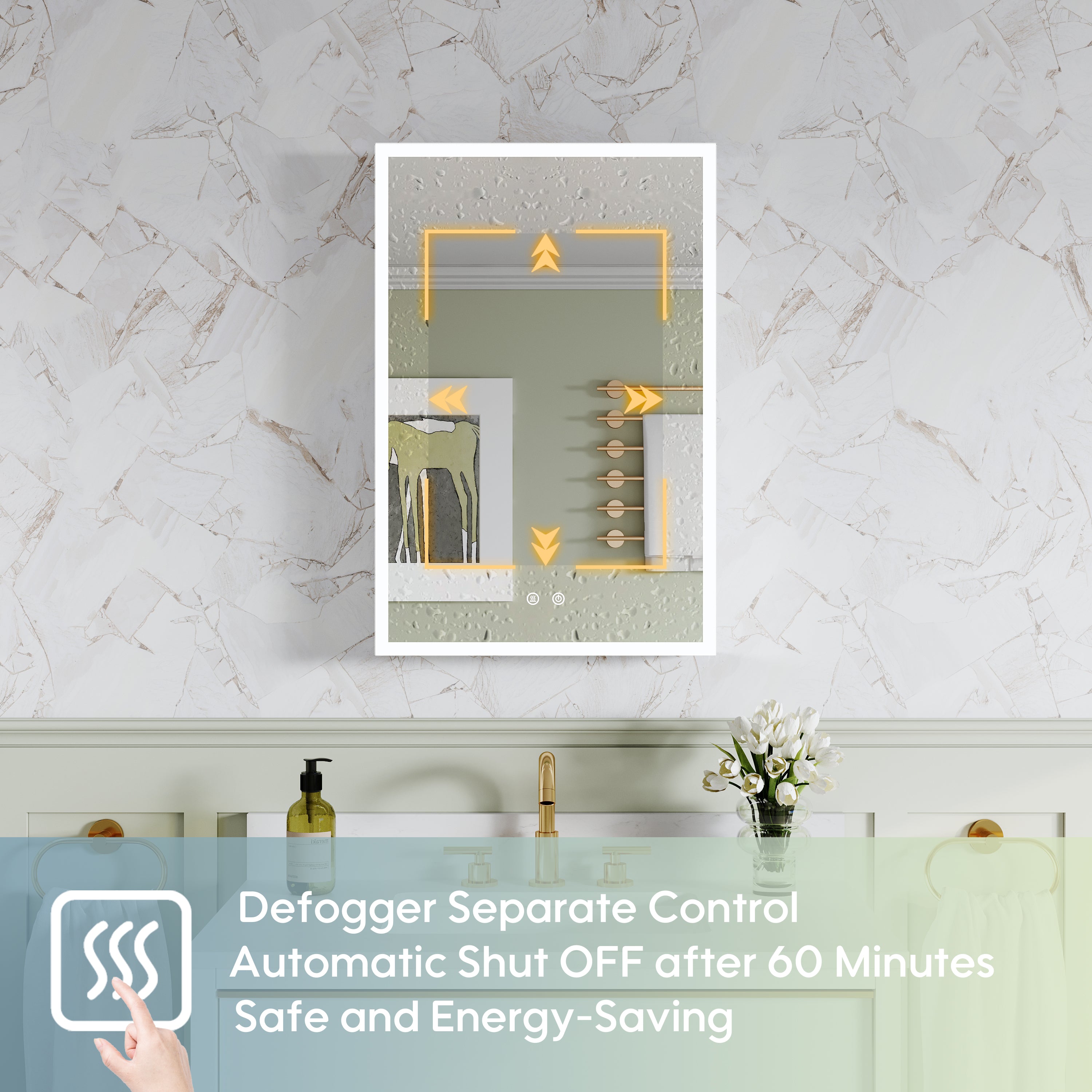 20 in. x 30 in. Rectangular Recessed/Surface Mount Left Medicine Cabinet with 3x Magnifier Mirror and LED Light