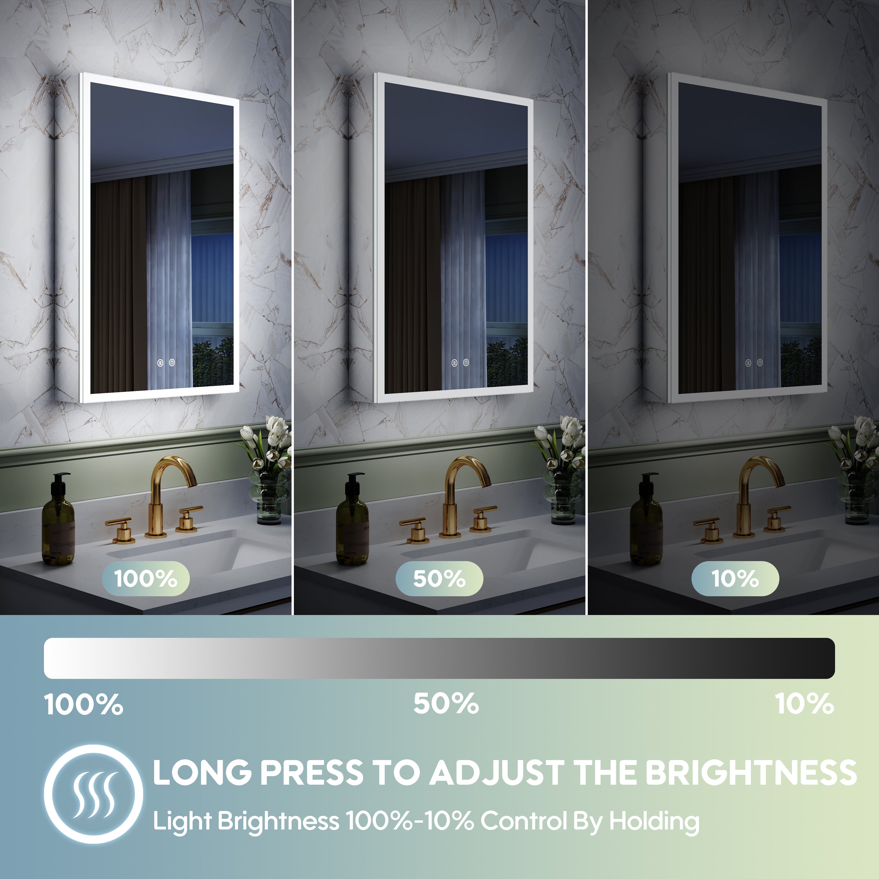 20 in. x 30 in. Rectangular Recessed/Surface Mount Left Medicine Cabinet with 3x Magnifier Mirror and LED Light