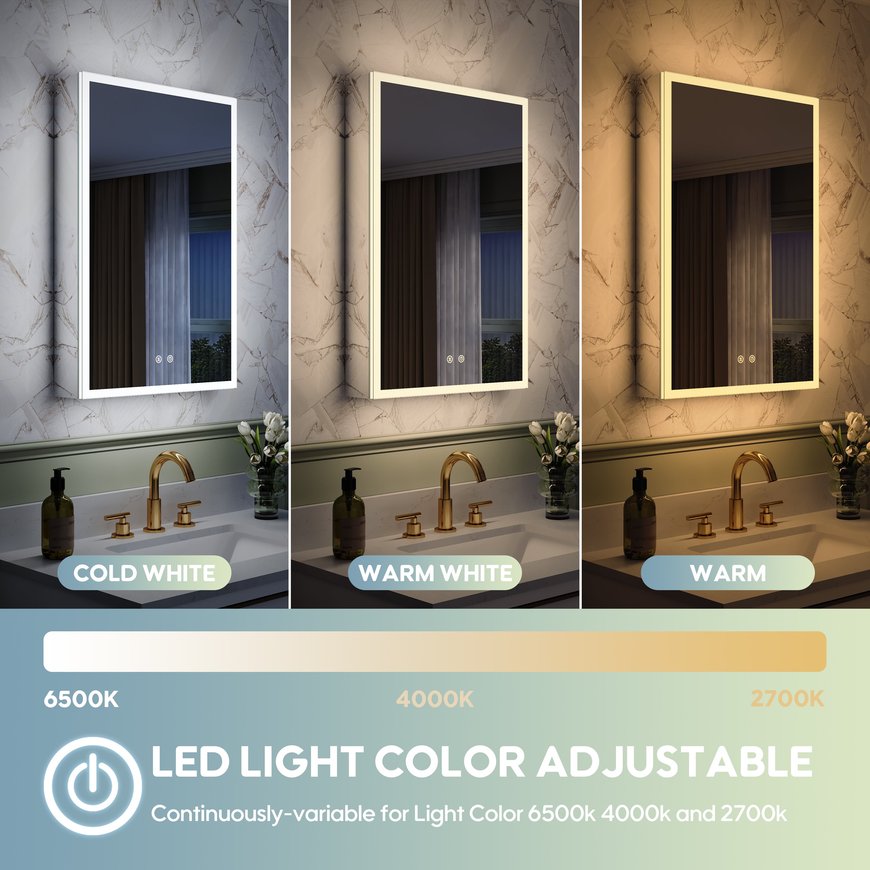 20 in. x 30 in. Rectangular Recessed/Surface Mount Left Medicine Cabinet with 3x Magnifier Mirror and LED Light