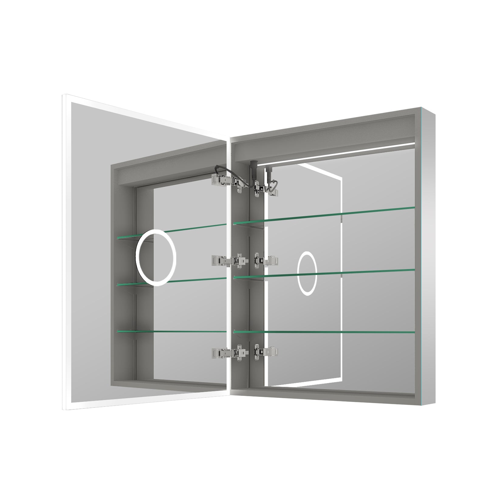 2-Pack 24" x 30" LED Medicine Cabinet with Mirror, Recessed or Surface Mount, Left/Right Hinge, Rectangular