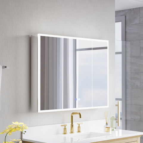 40 in. x 30 in. Recessed/Surface Mount LED Medicine Cabinet with 3X Magnifier Glass Mirror