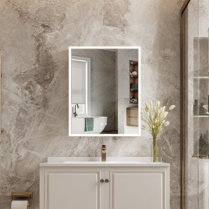 24 in. x 30 in. Rectangular Recessed/Surface Mount Left Medicine Cabinet with Mirror and LED Light