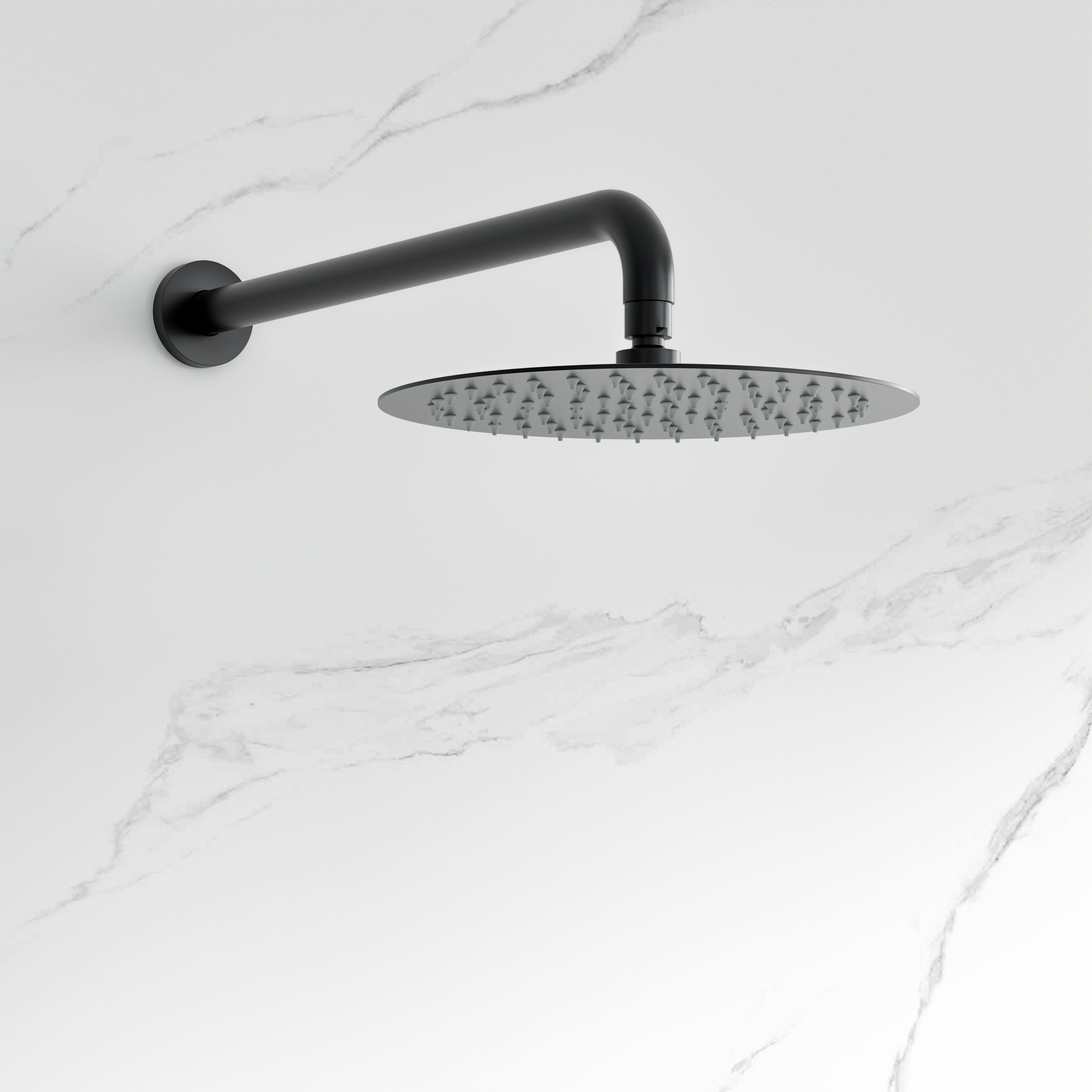 10 inch 1-Spray Patterns with 1.5 GPM Wall Mounted Dual Shower Heads in Matte Black (Valve Included)