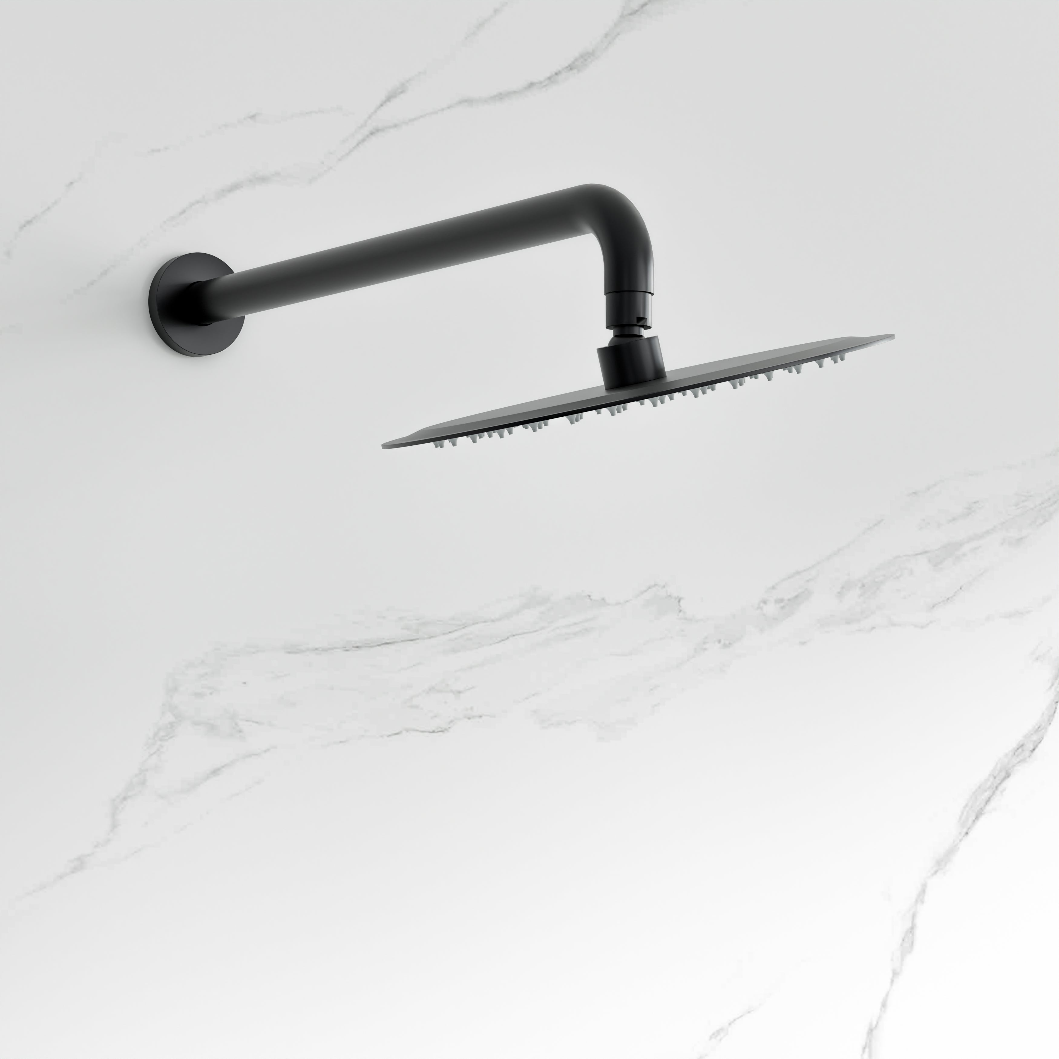 10 inch 1-Spray Patterns with 1.5 GPM Wall Mounted Dual Shower Heads in Matte Black (Valve Included)