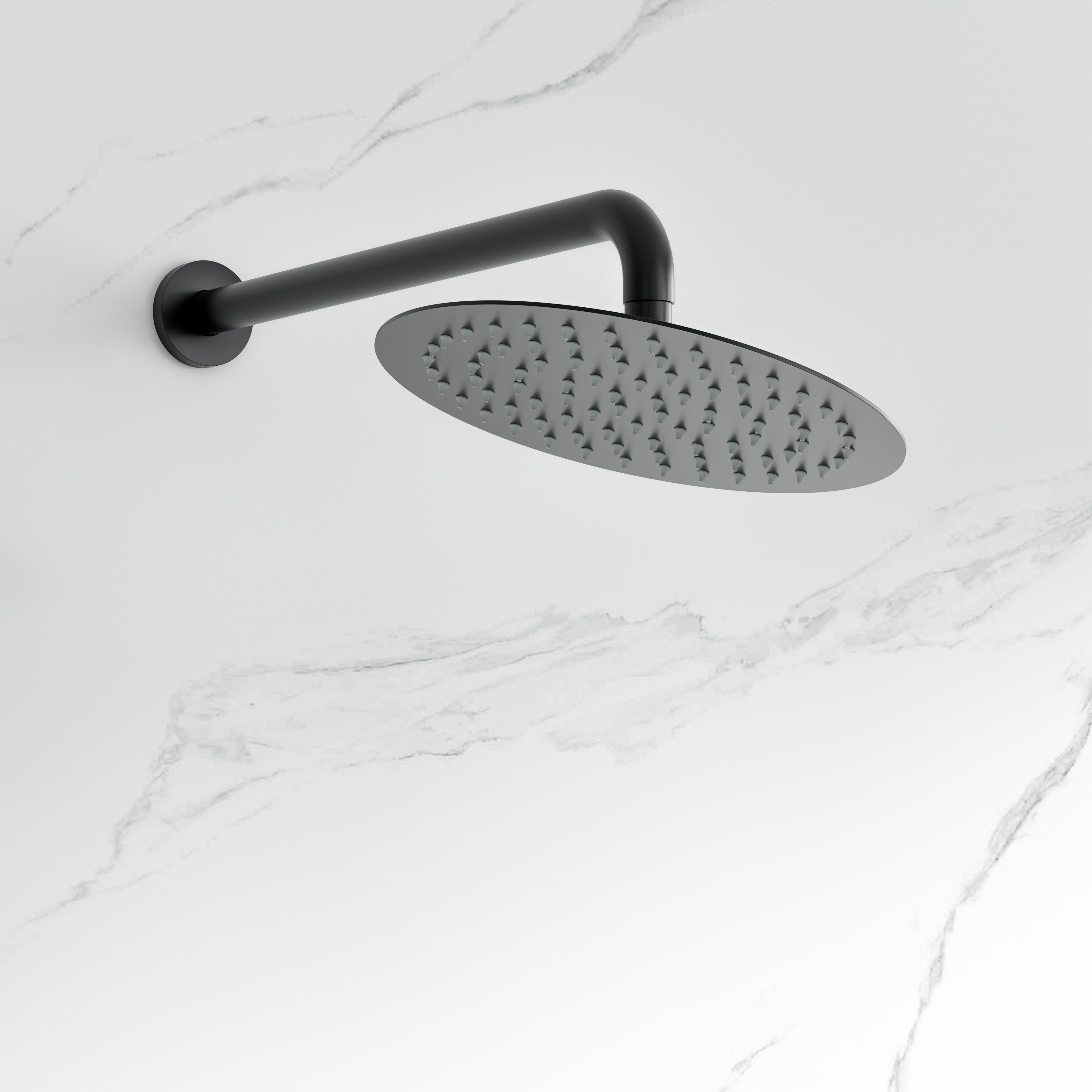 10 inch 1-Spray Patterns with 1.5 GPM Wall Mounted Dual Shower Heads in Matte Black (Valve Included)