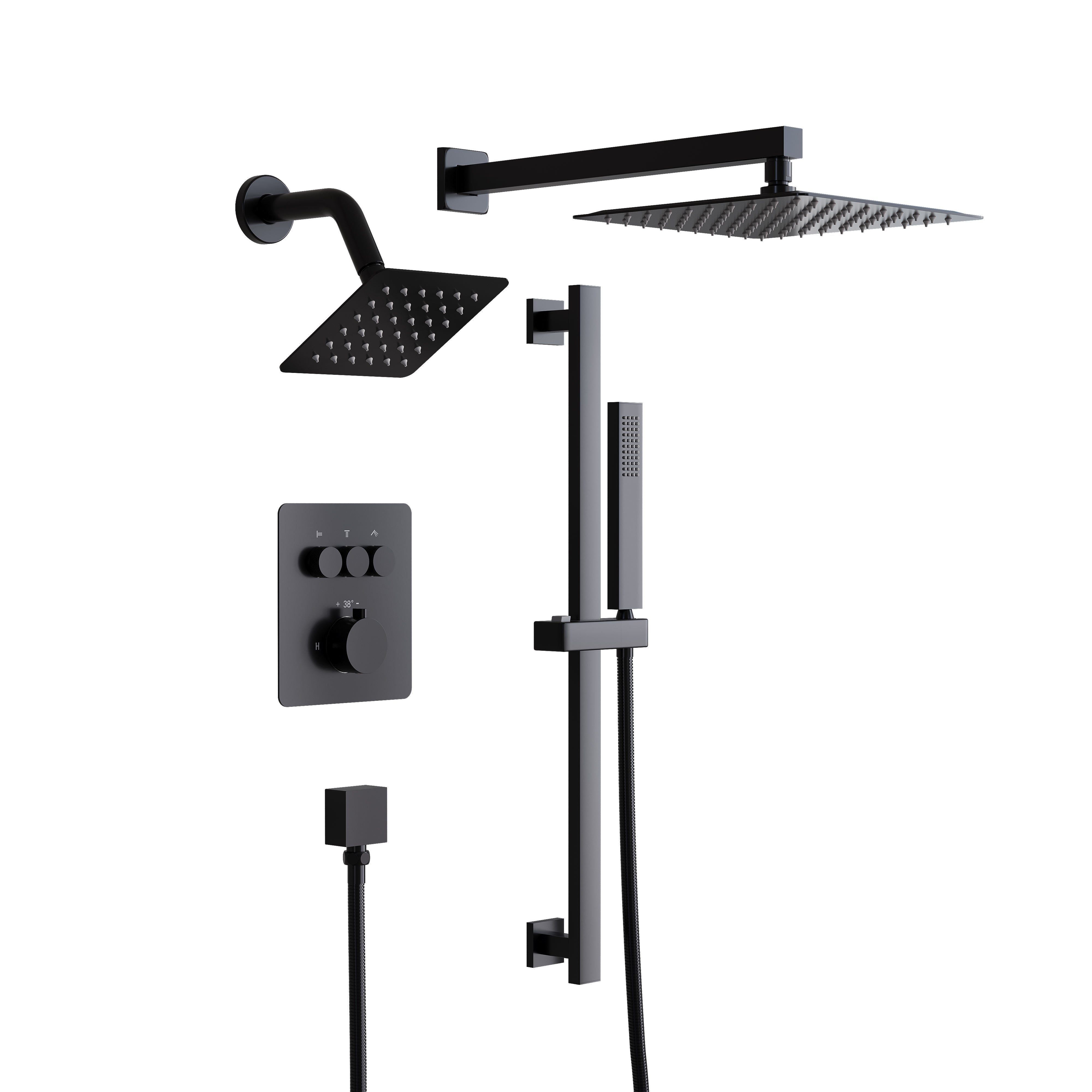 10" Shower System with Dual Mounting Options Wall-Mounted & Ceiling-Mounted, 304 SS