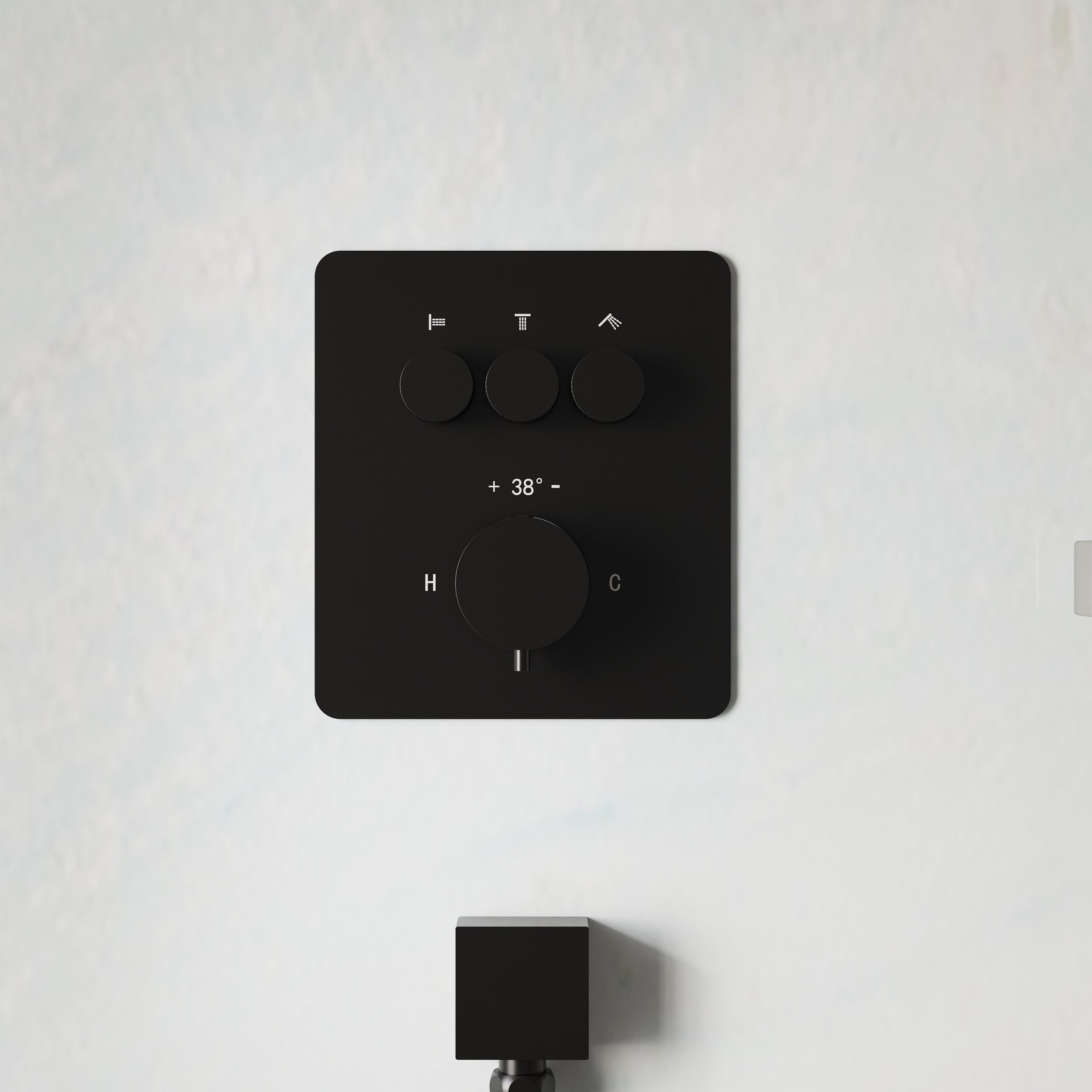3-Function Thermostatic Stainless Steel Shower System with Dual Mounting Options Wall-Mounted & Ceiling-Mounted, Sliding Bar, 10" Square Overhead Shower