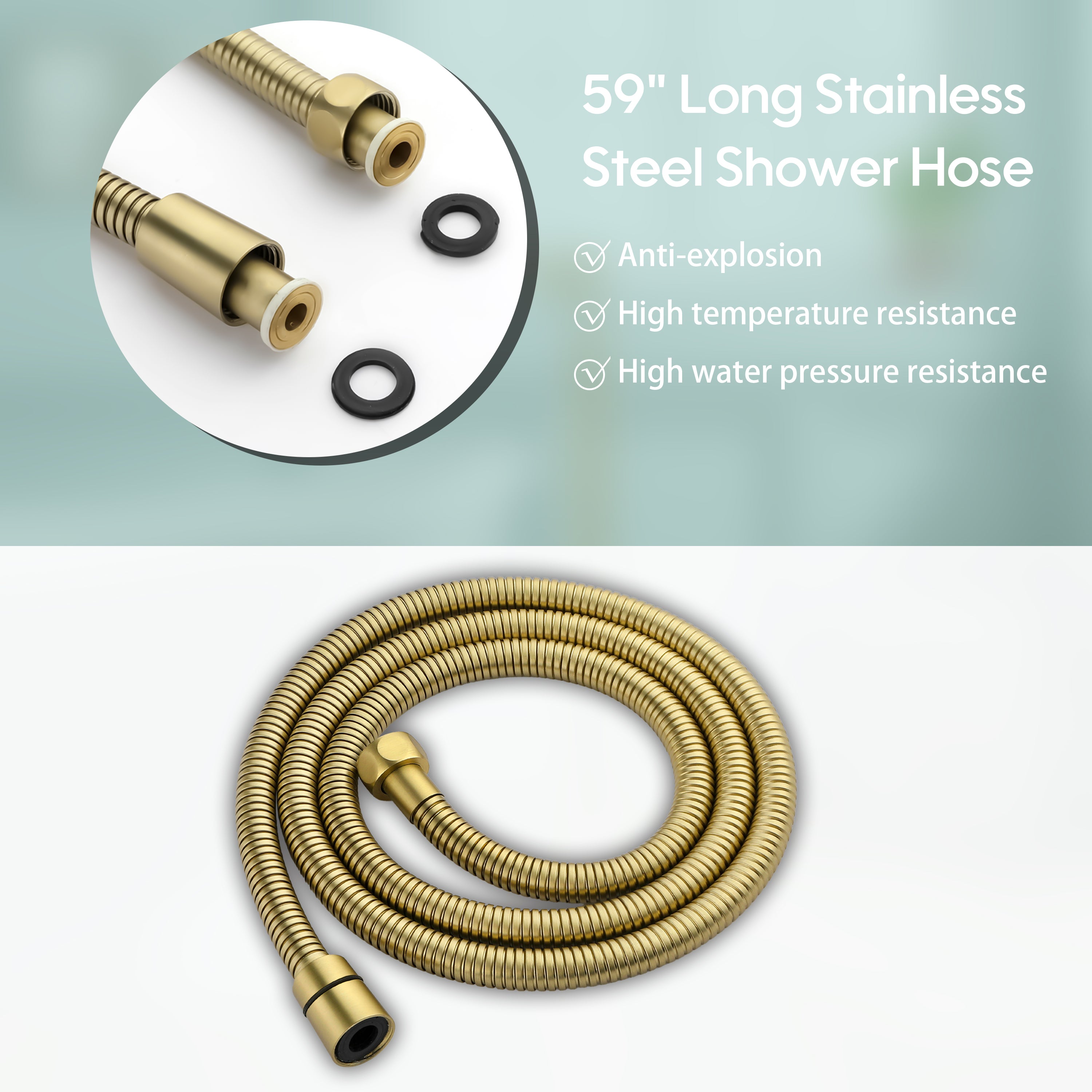 Freestanding Floor Mount Tub Faucet with 360° Swivel Spout, Brass Body & SUS304 Hand Shower