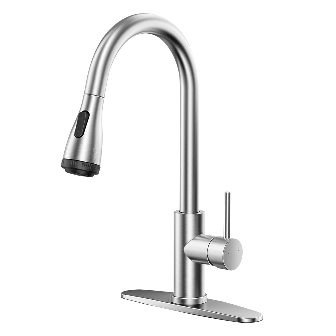 Touchless Kitchen Sink Faucet Smart Sensor 4Mode Pull Down Kitchen Sprayer