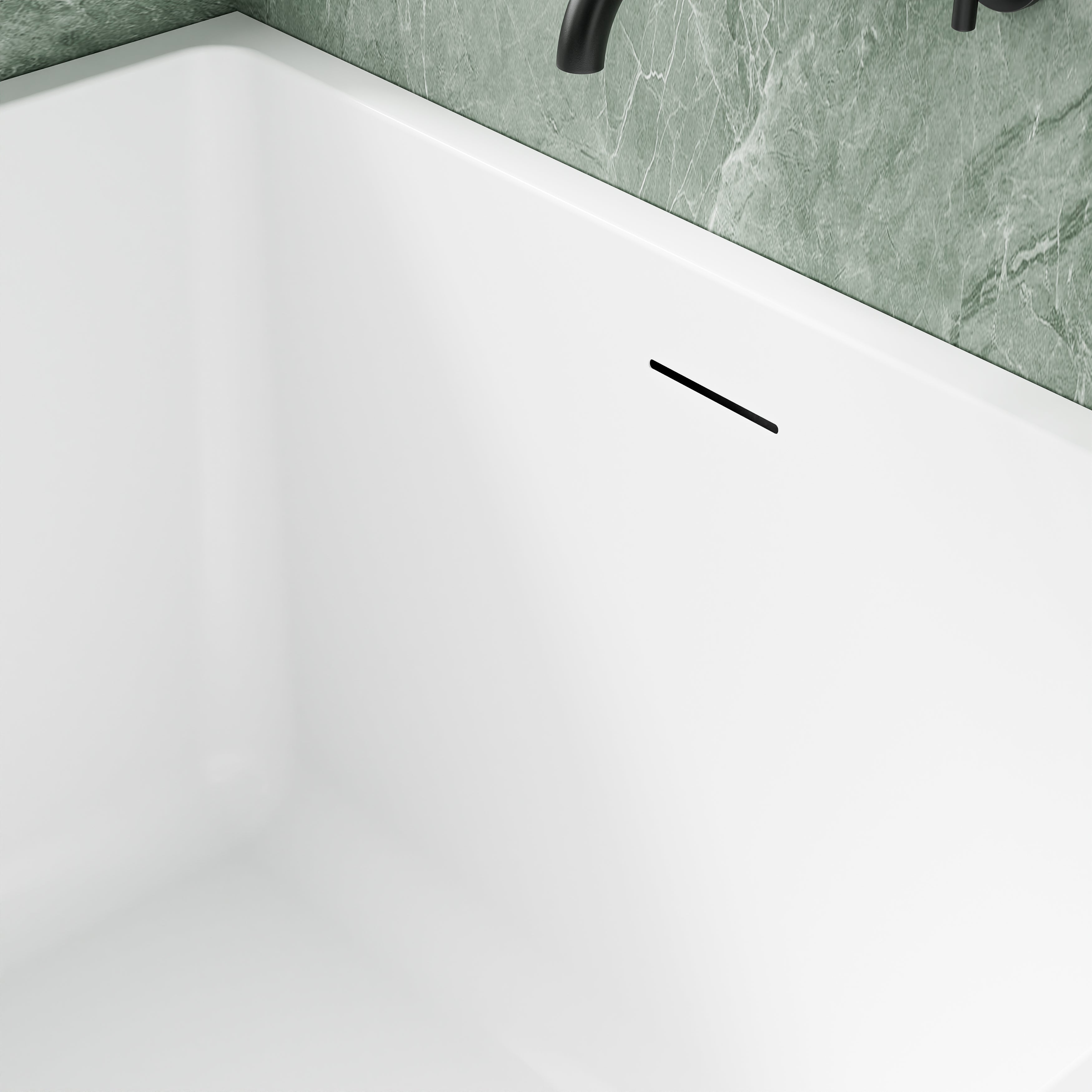 39 in. x 39 in. Acrylic Square Freestanding Soaking Bathtub with Groove Overflow and Pop-up Drainer, White