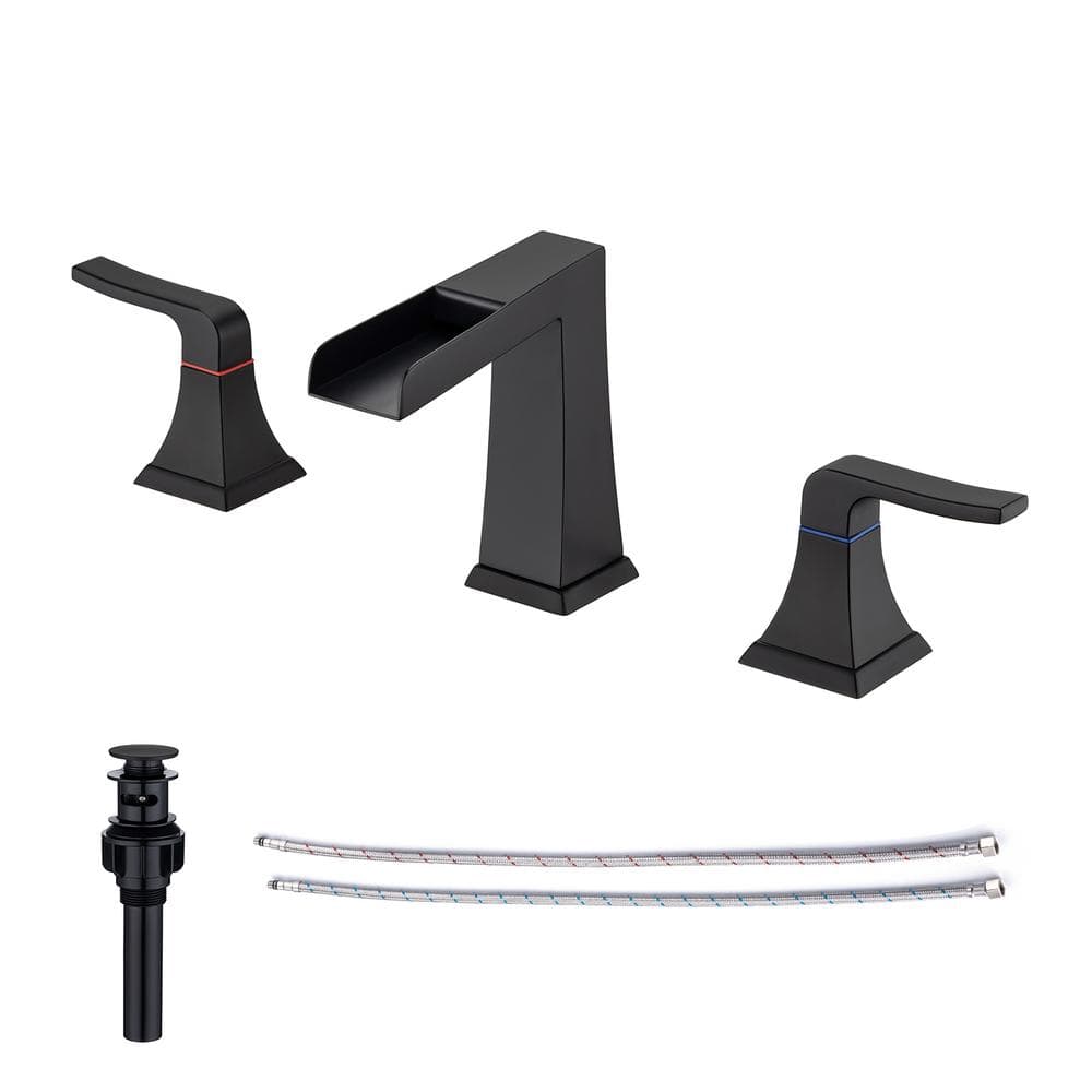 Contemporary 2-Handle Bathroom Sink Faucet with Drain Kit