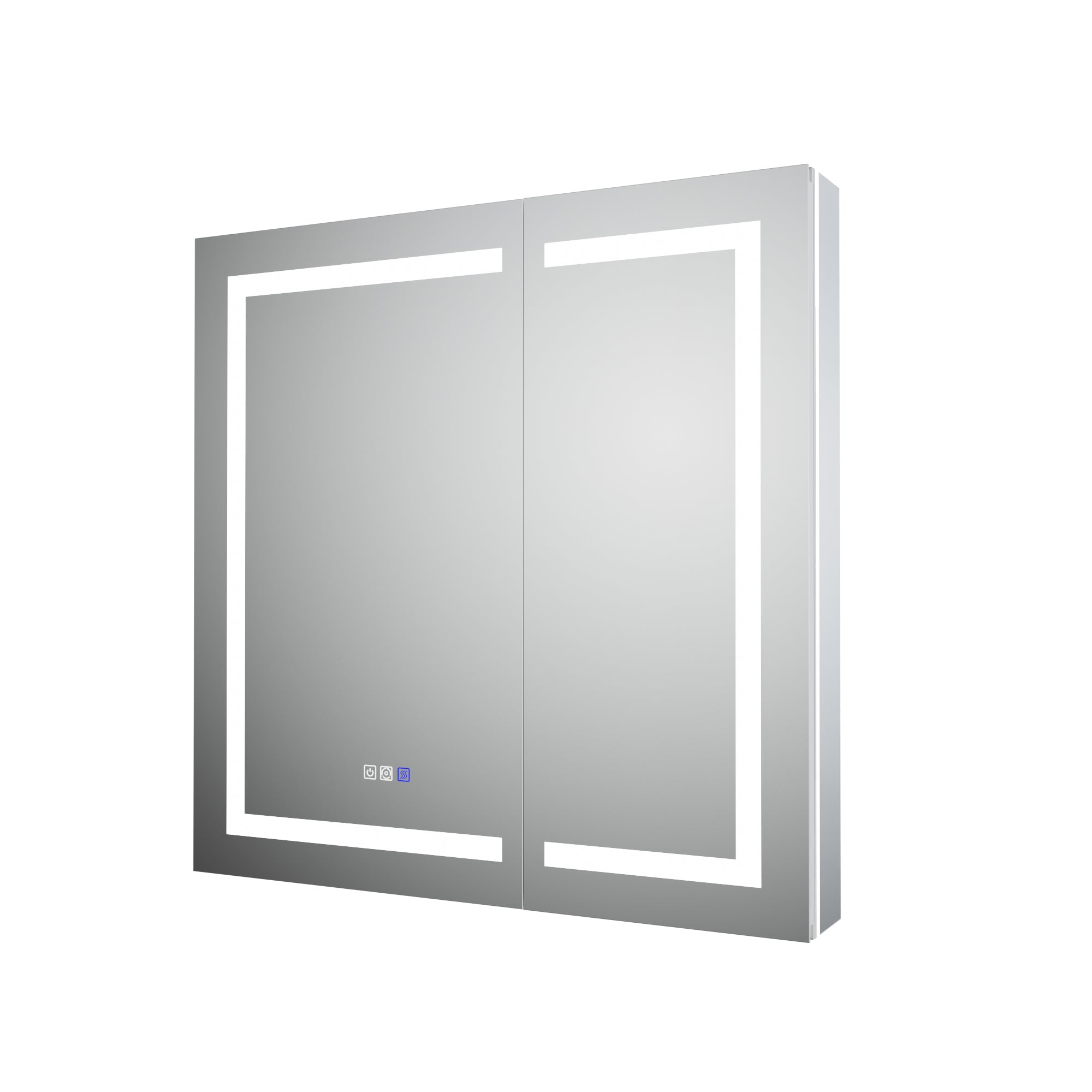 WELLFOR 36 in. x 36 in. Recessed/Surface Mount Right Medicine Cabinet with 5X Magnifier Mirror and Night Light