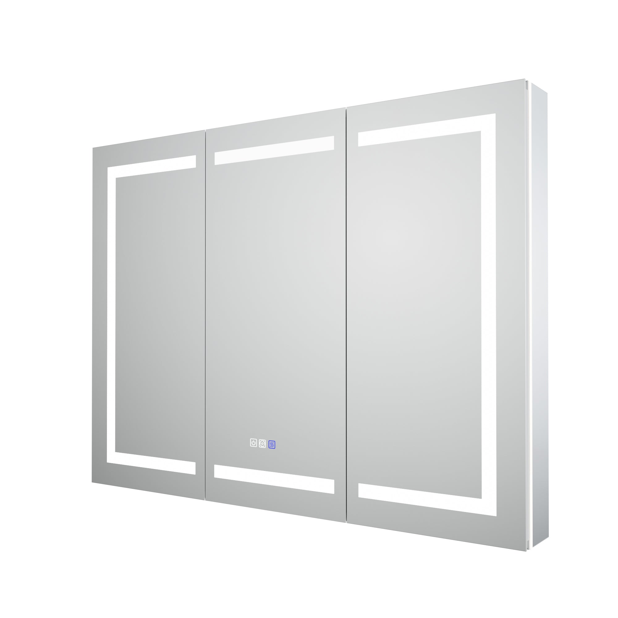 WELLFOR 48 in. x 36 in. Recessed/Surface Mount Right Medicine Cabinet with 5X Magnifier Mirror and Night Light