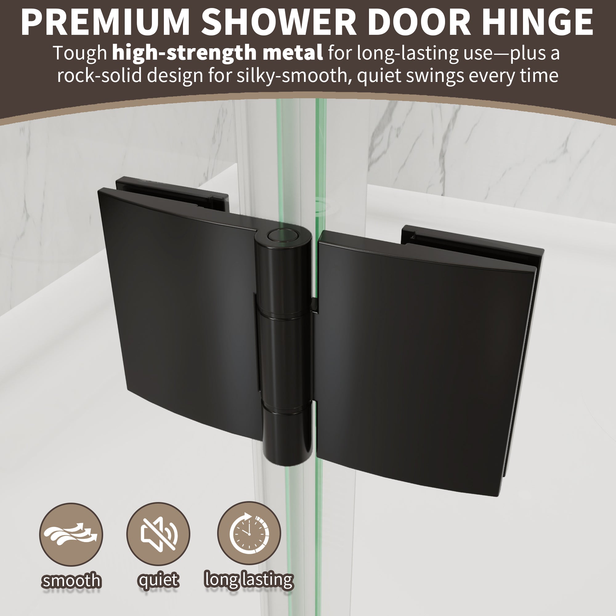 36-38 in. W x 72 in. H Modern Semi-Frameless 1/4 in. Tempered Glass Bifold Pivot Shower Door with Reversible Installation, Matte Black