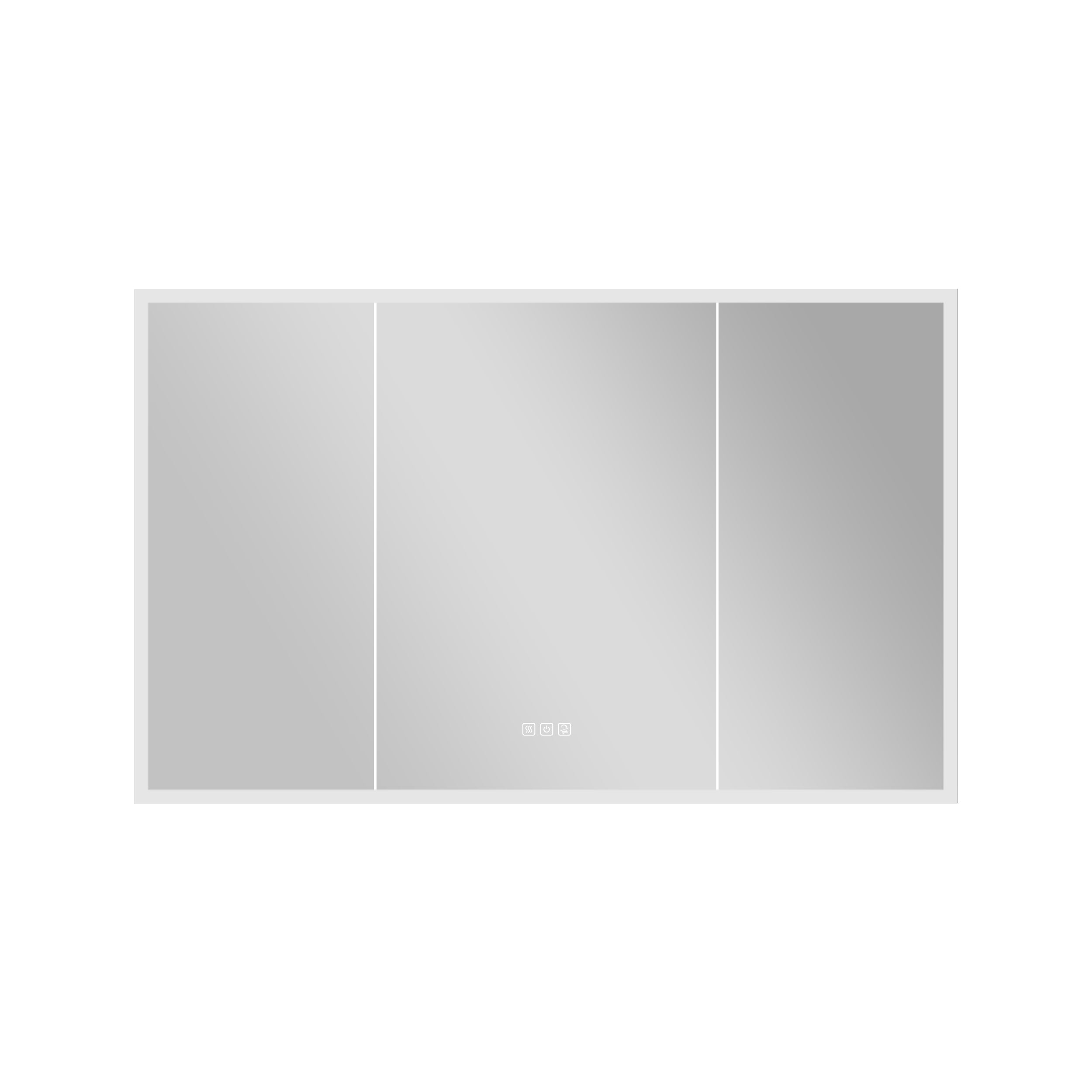48 in. x 30 in. Rectangular Recessed/Surface Mount Medicine Cabinet with Mirror and LED Light