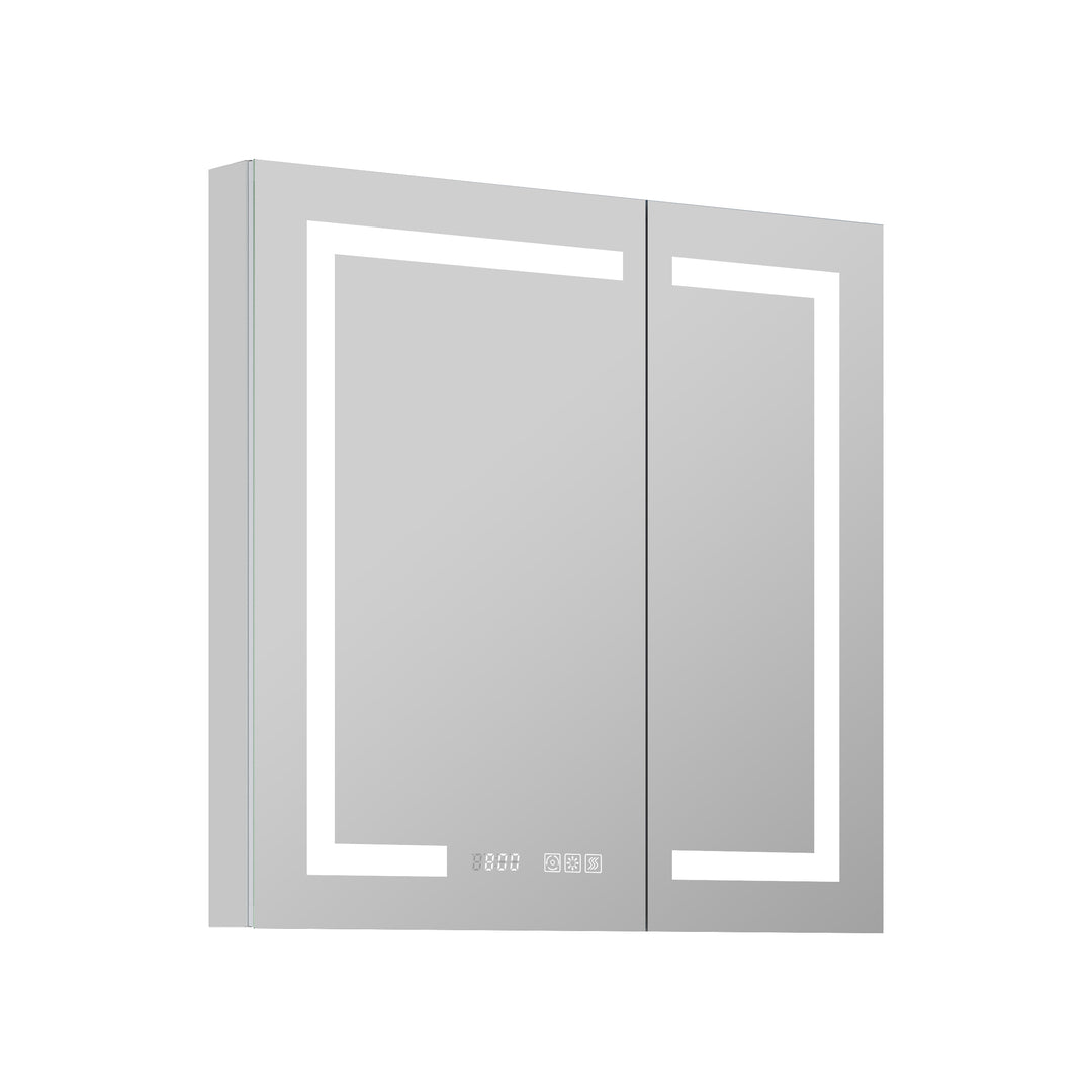 30" W x 32" H Led Lighted Mirror Medicine Cabinet Recessed or Surface Mount with Defog