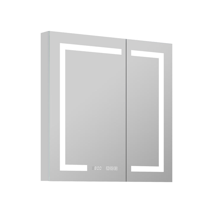 30" W x 32" H Led Lighted Mirror Medicine Cabinet Recessed or Surface Mount with Defog