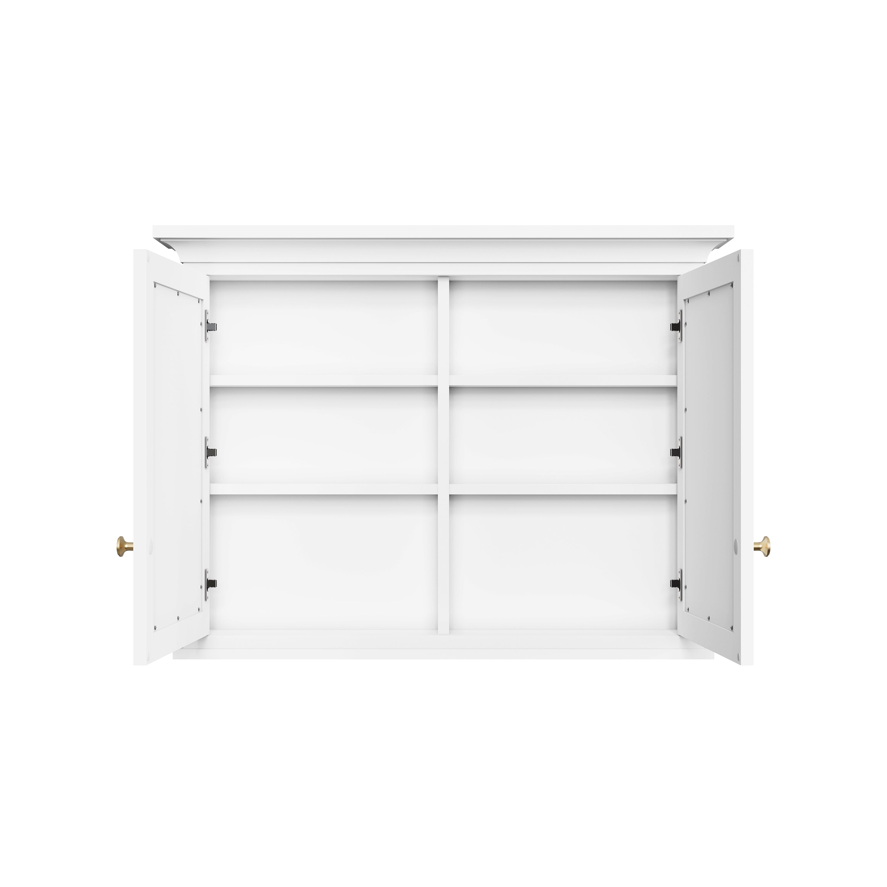 40 in.W x 30 in.H Vertical Z-Bar Mounting Bathroom Wood Medicine Cabinet with Mirror in White
