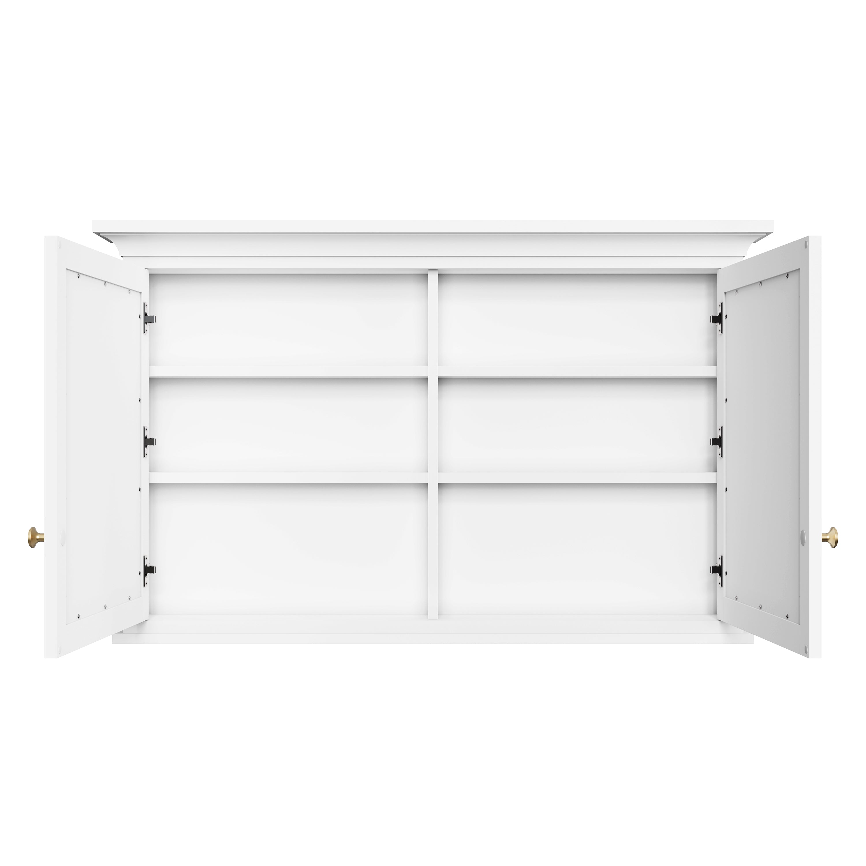 48 in.W x 30 in.H Vertical Z-Bar Mounting Bathroom Wood Medicine Cabinet with Mirror in White
