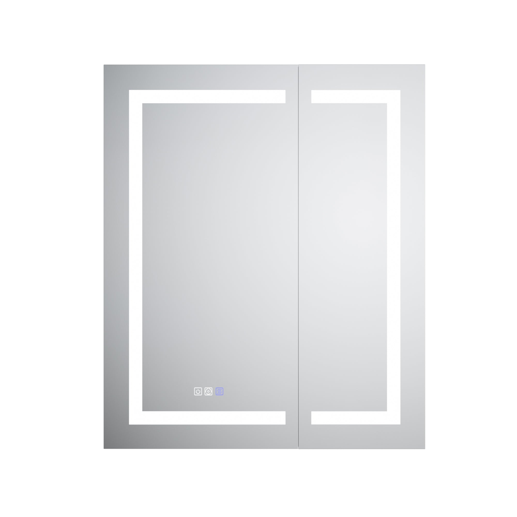 WELLFOR 30 in. x 36 in. Recessed/Surface Mount LED Medicine Cabinet with Magnifier Mirror