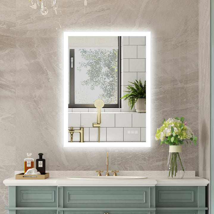 24 in. W x 32 in. H LED Light Mirror Rectangular Fog Free Frameless Bathroom Vanity Mirror