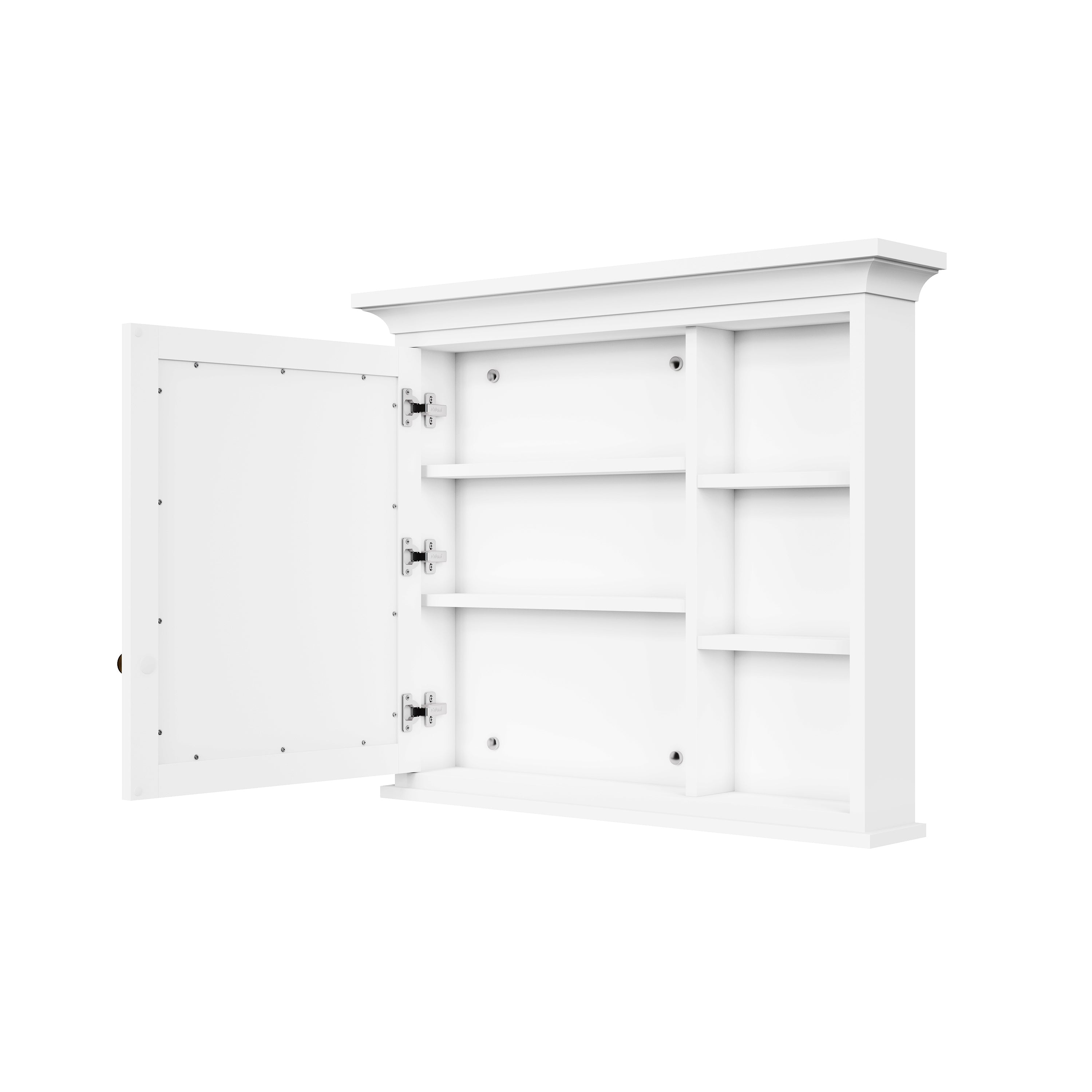 36 in.W x 30 in.H Vertical Mounting Bathroom Wood Medicine Cabinet with Mirror in White