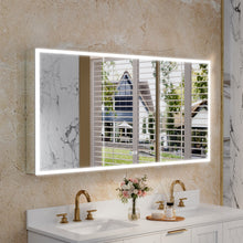 60 in. x 30 in. Rectangular Recessed/Surface Mount Medicine Cabinet with Mirror, Anti-Fog and LED Light