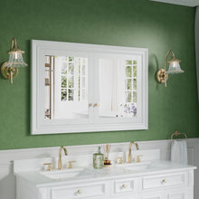 48 in.W x 32 in.H Recessed Solid Wood Medicine Cabinet with Mirror and 6 Adjustable Glass Shelves
