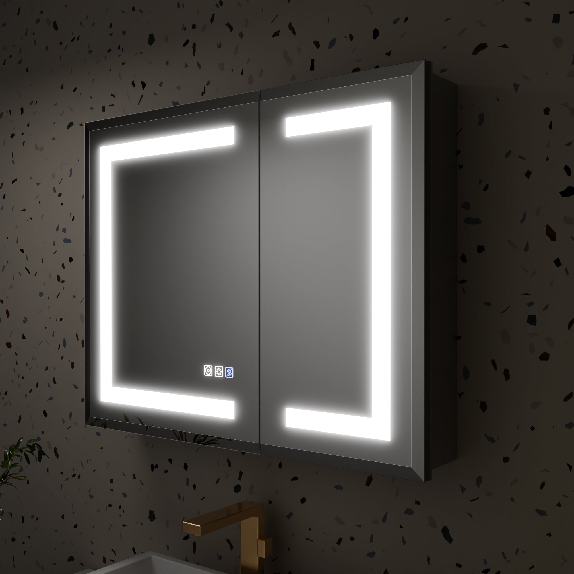 30 in. x 24 in. Aluminum Beveled Edge LED Medicine Cabinet, Recessed/Surface Mount