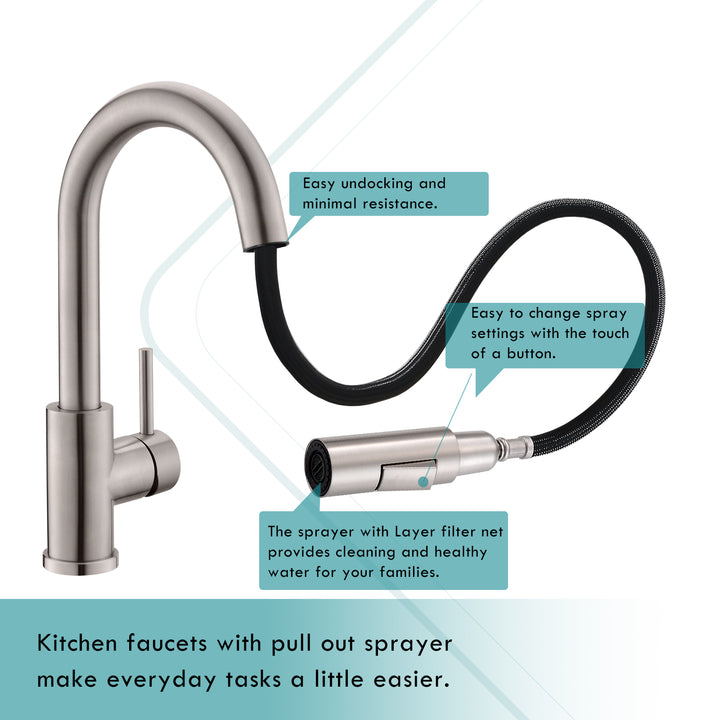 Single Handle Pull-Out Double-Function Kitchen Faucet