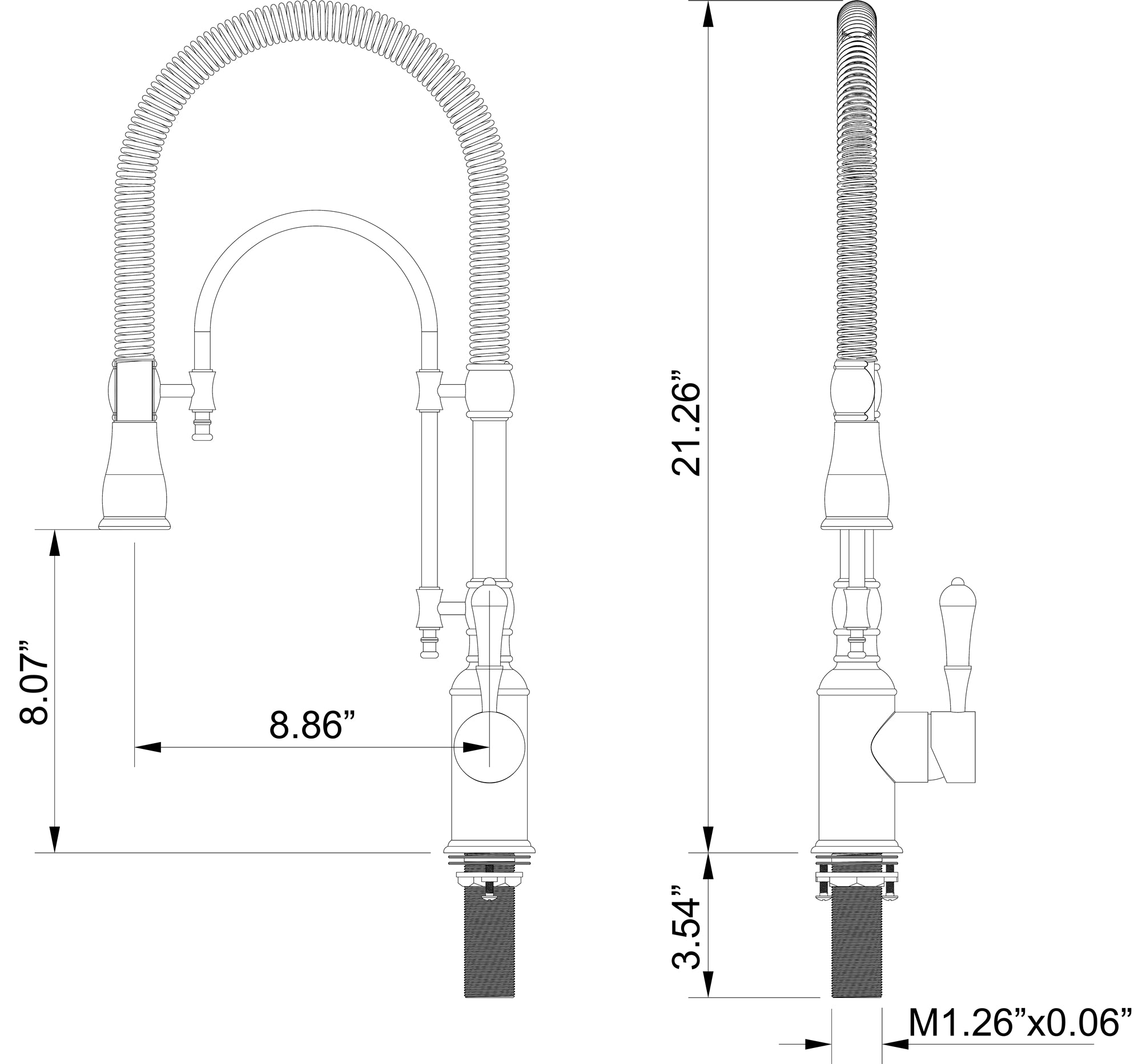 360 Degree Rotation Kitchen Faucet Structure Chart