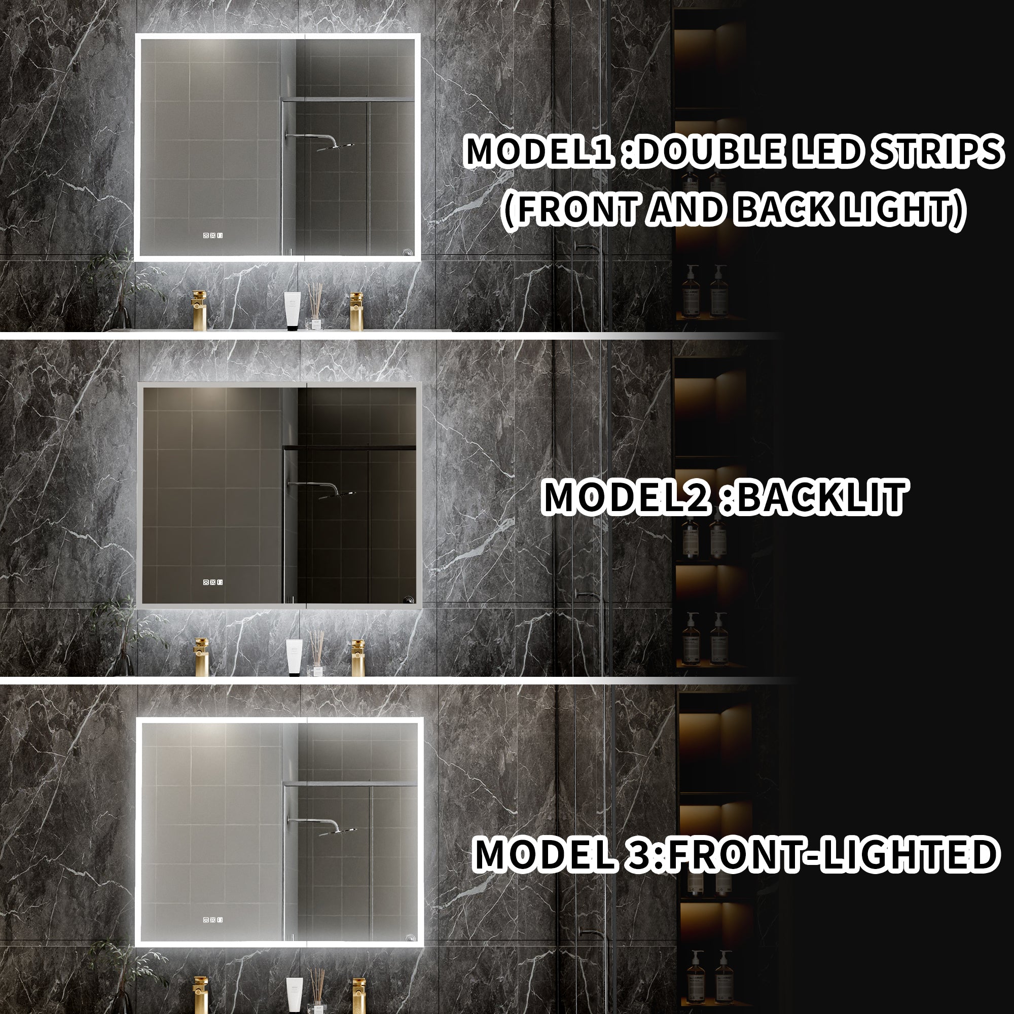 40 in. x 32 in. Recessed/Surface Mount LED Medicine Cabinet with 5X Magnifier Mirror, Aluminum Frame