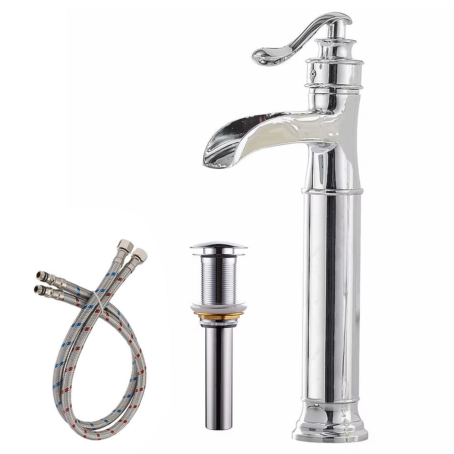 Single Hole Single-Handle Bathroom Faucet with Drain Kit Included