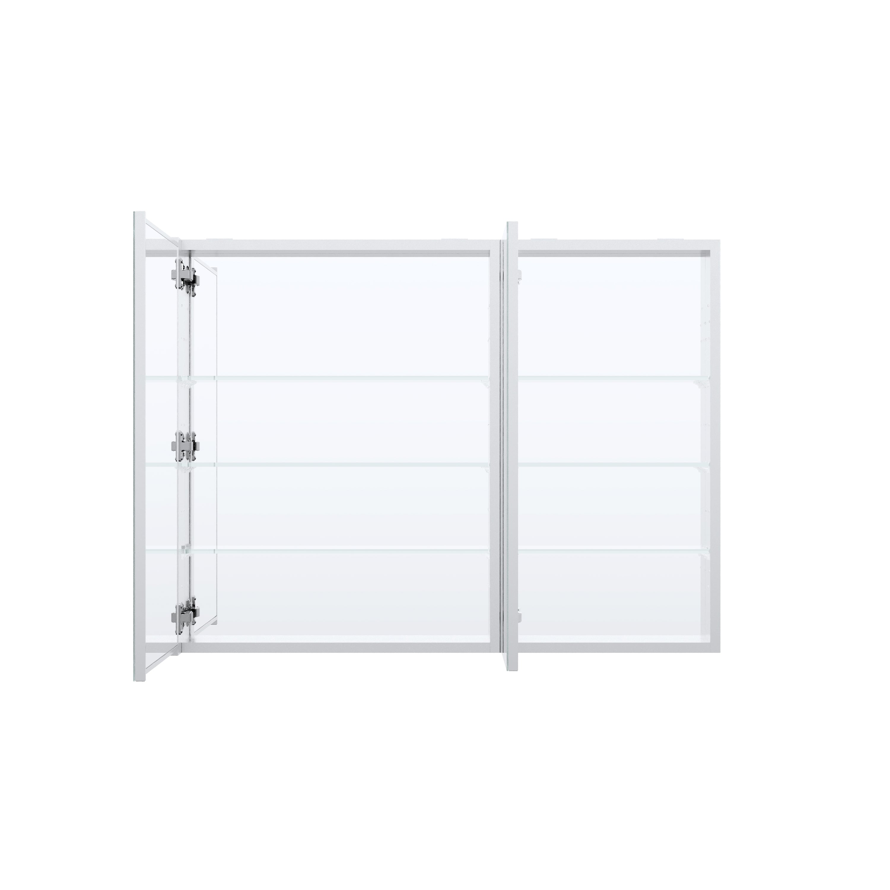 40 in.×32 in.H Aluminum Copper-Free Mirror Medicine Cabinet with Soft-Close Blum® Hinges and Recessed/Surface Mount